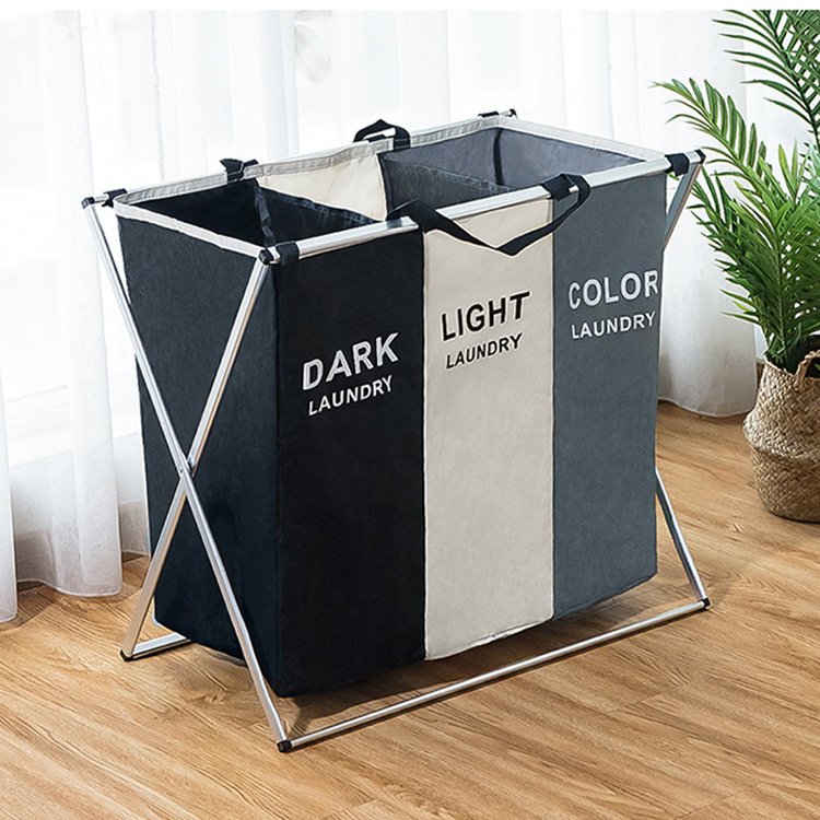 Foldable Multi-Compartment Laundry Hamper