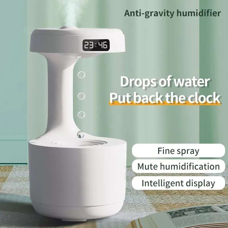 Anti-Gravity Water Droplet Humidifier with Backflow Prevention