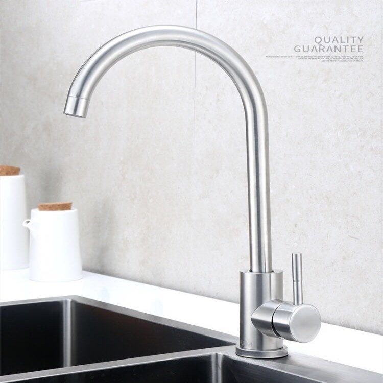 Stainless Steel Large Curved Kitchen Faucet