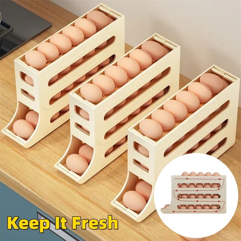 4-Layer Egg Roller Tray - Refrigerator Space Saver