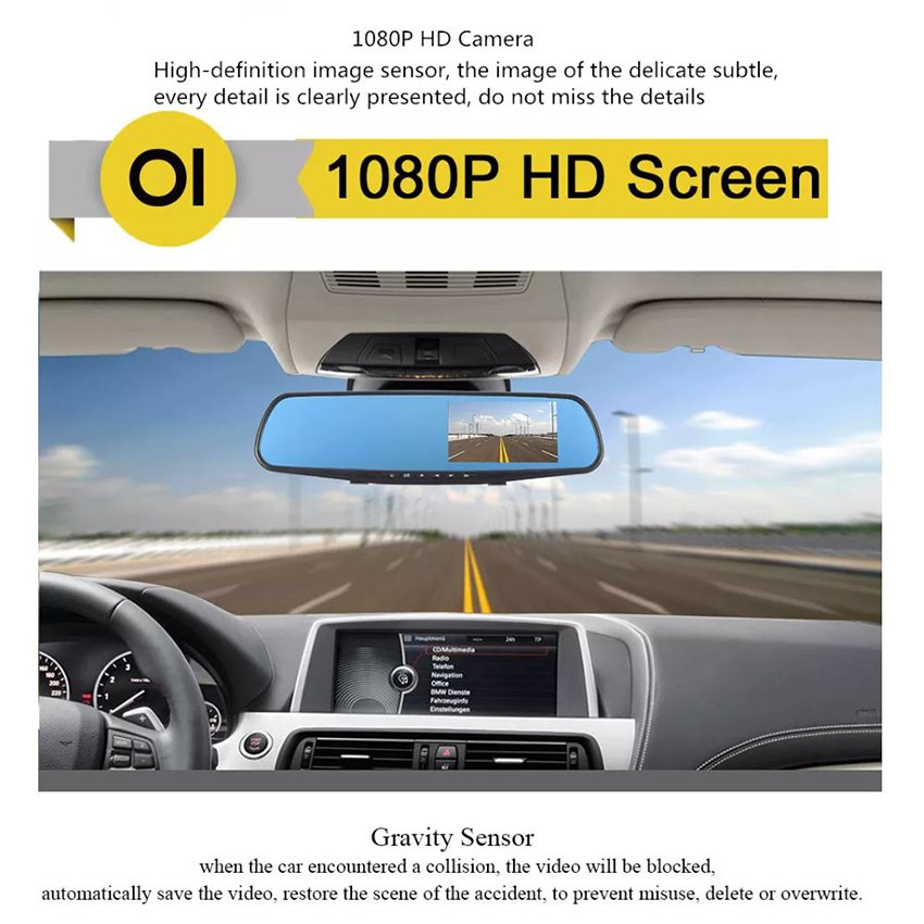 Car Driving Recorder Front and Rear Lense DashCam