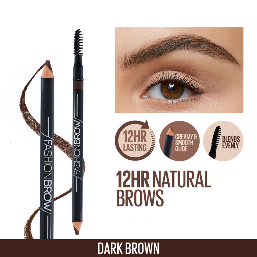 Fashion Brown 3D Cream Pencil with Brush - Dark Brown