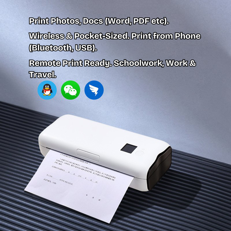 Portable Thermal Printer - Mobile Phone A4 Inkless Printing