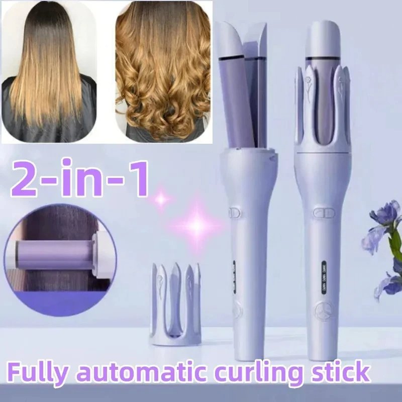 2-in-1 Automatic Hair Curler and Straightener - Negative Ion Technology