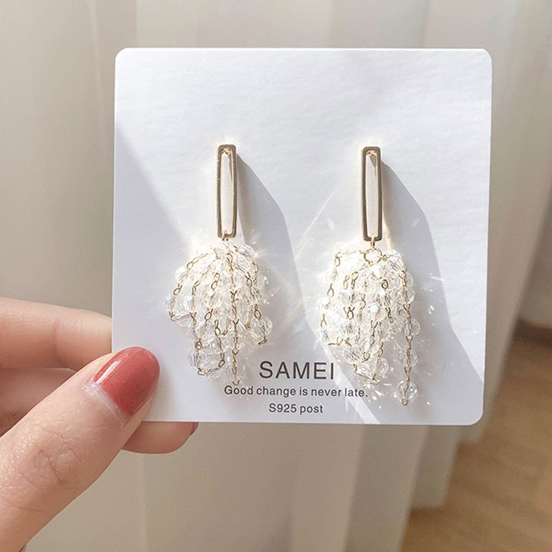 Crystal Tassel Earrings - Elegant and Stylish