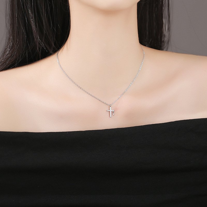 Cross Zircon Necklace Female Creative