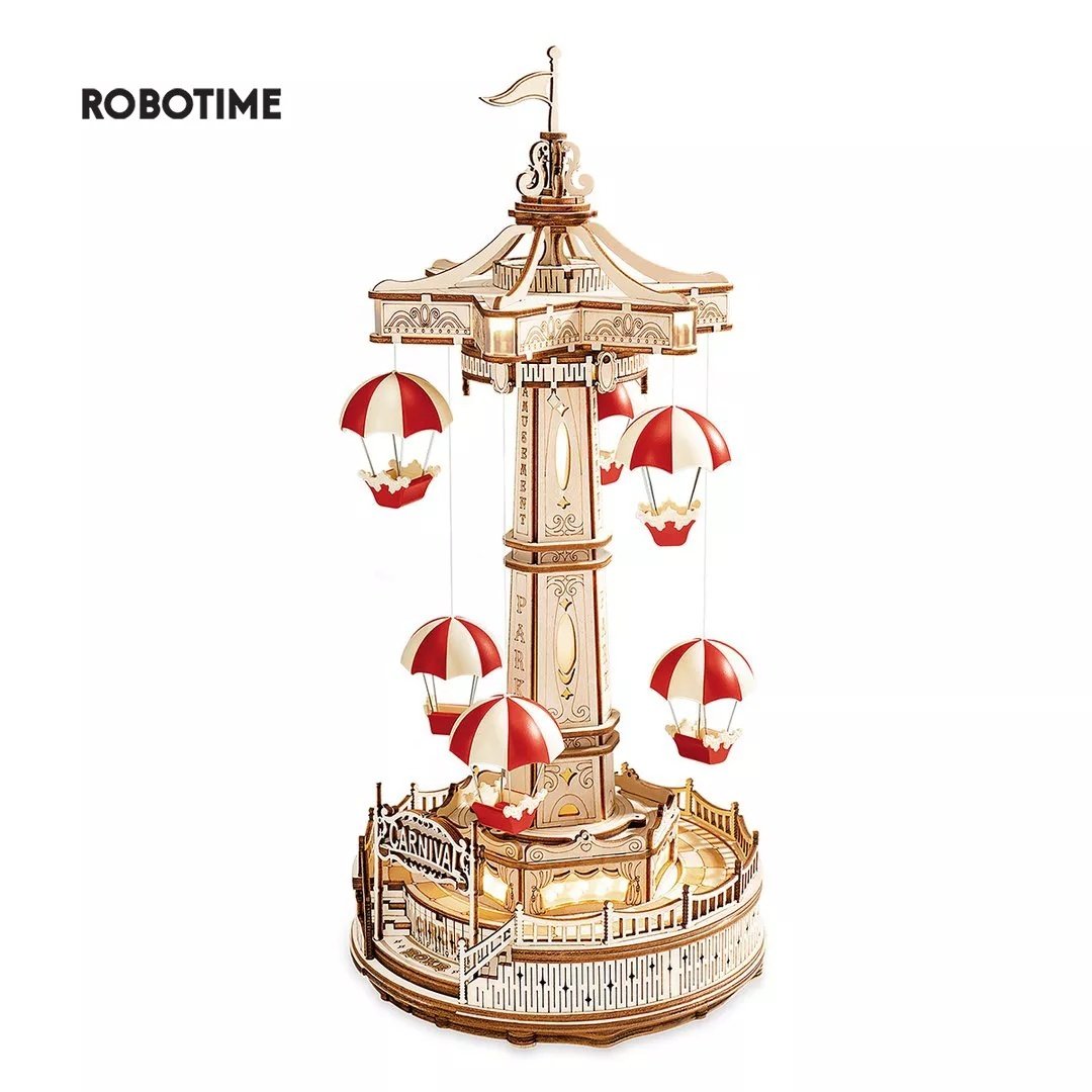 Robotime ROKR DIY Parachute Tower - A Magical 3D Wooden Puzzle