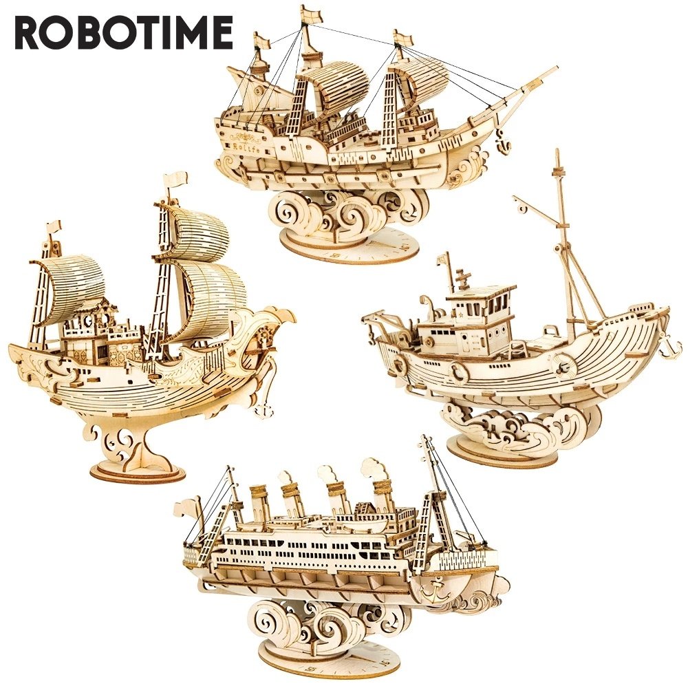 Robotime Rolife DIY 3D Wooden Ship Models - A Nautical Adventure