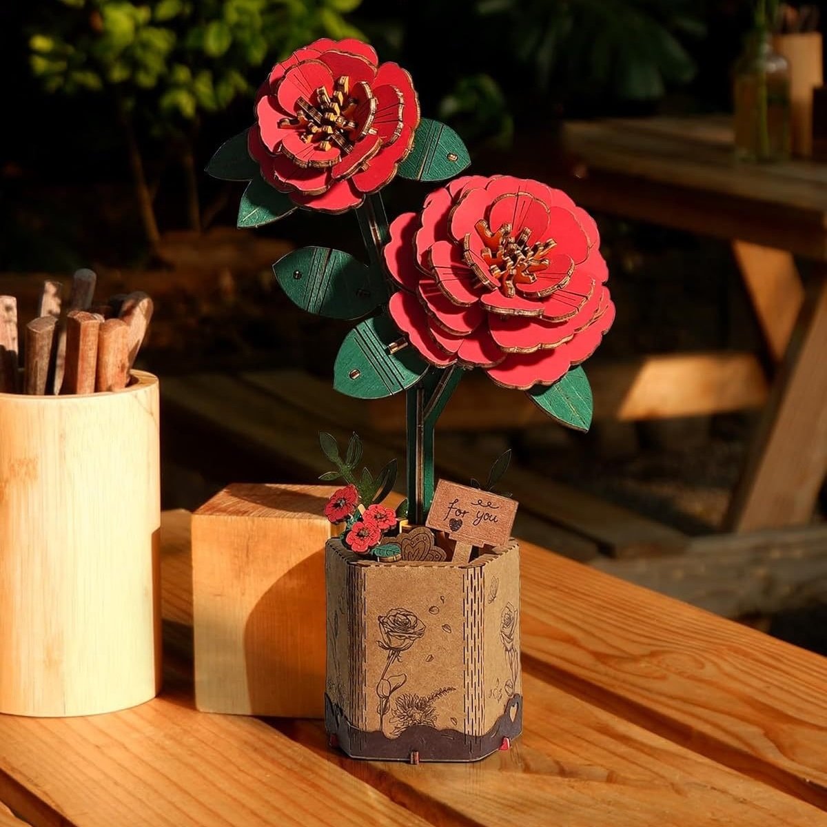 Robotime 3D Wooden Flower Puzzle - A Blooming Masterpiece