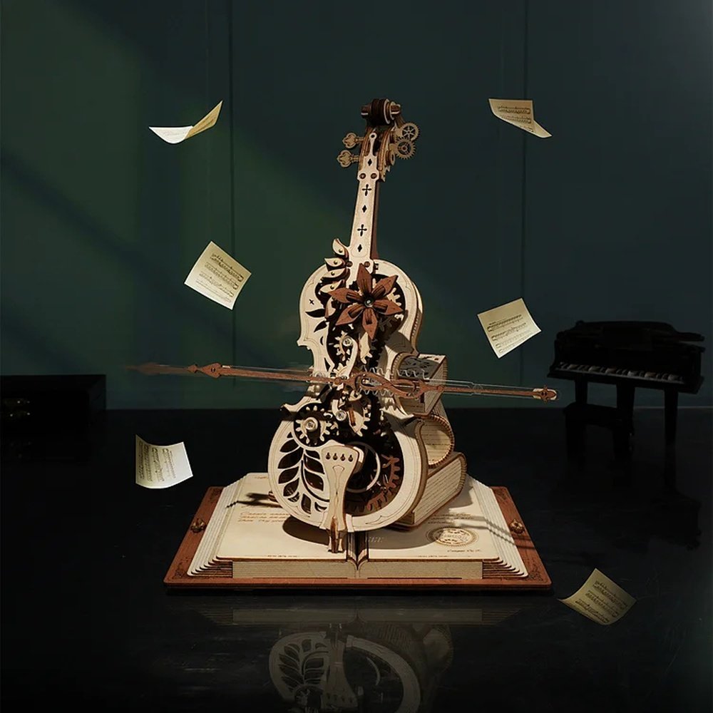 Robotime ROKR Magic Cello - A Musical 3D Wooden Puzzle