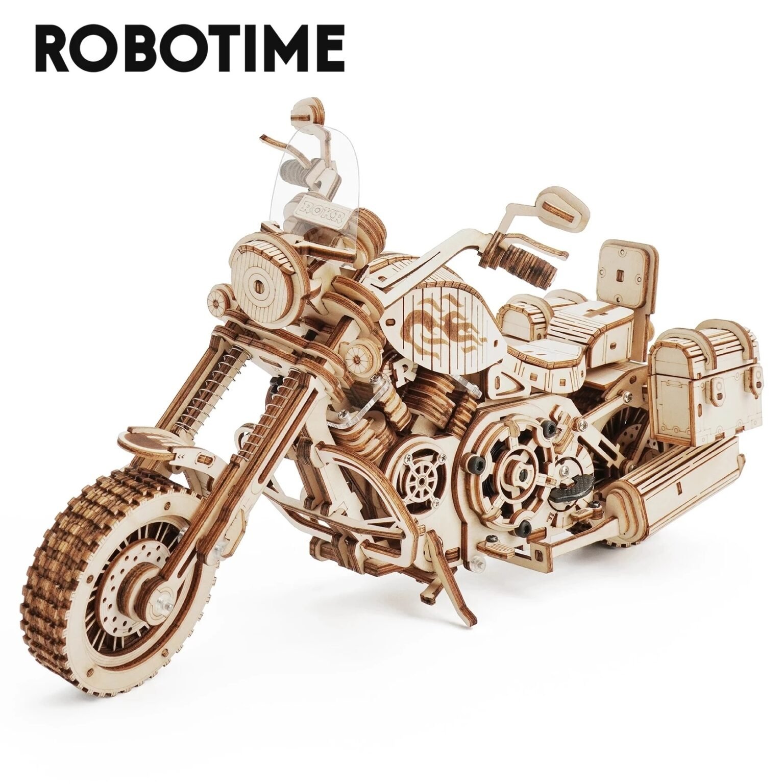 Robotime ROKR Cruiser Motorcycle DIY 3D Wooden Puzzle - A Mechanical Marvel