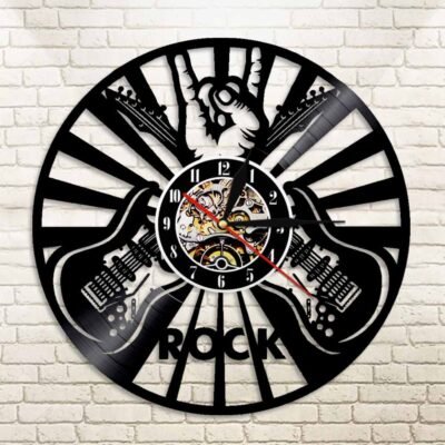 Rock Music Vinyl Record Wall Clock with Backlight