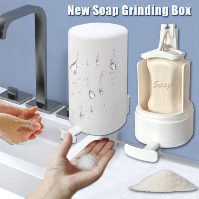 3-Level Adjustable Bar Soap Shaver Dispenser Box - Wall-Mounted for Kitchen and Bathroom