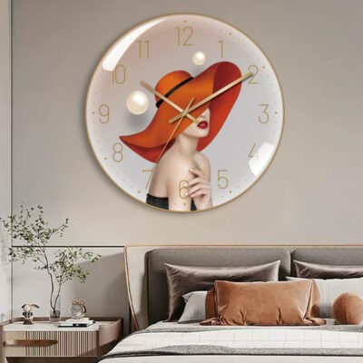 Elegant Curved Glass Wall Clock with Unique Design