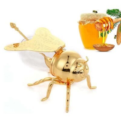 Bee-Shaped Honey Pot with Spoon - Unique and Decorative Condiment Jar