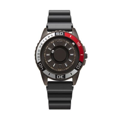Men's Magnetic Black Tech Watch - Swiss Quartz, Touch Beads, 40mm Dial
