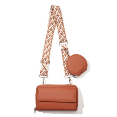 Women's PU Leather Crossbody Wallet with Detachable Coin Purse