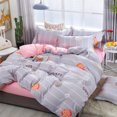 4-Piece Cotton Polyester Bedding Set - Diverse Designs for Comfort
