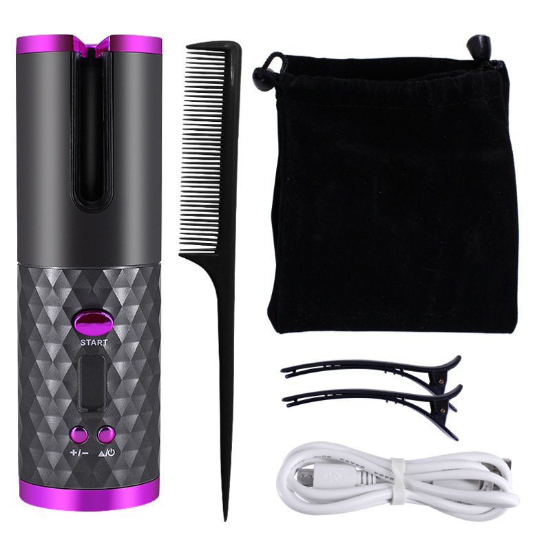 Cordless Automatic Hair Curler - Portable USB Rechargeable Tourmaline