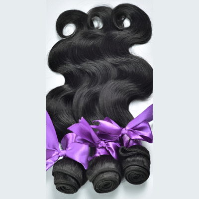 Wavy Human Hair Extensions - Double Weft Natural Black Wig