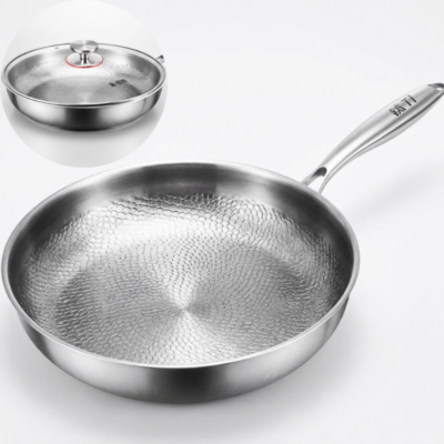 Pure Titanium Frying Pan - Scratch Resistant and Physical Non-Stick Skillet