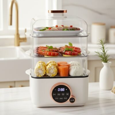 Premium 3-Tier Multifunctional Electric Steamer – 24L Capacity