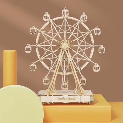 Exquisite Rolife Wooden Ferris Wheel – Musical 3D Puzzle Decor